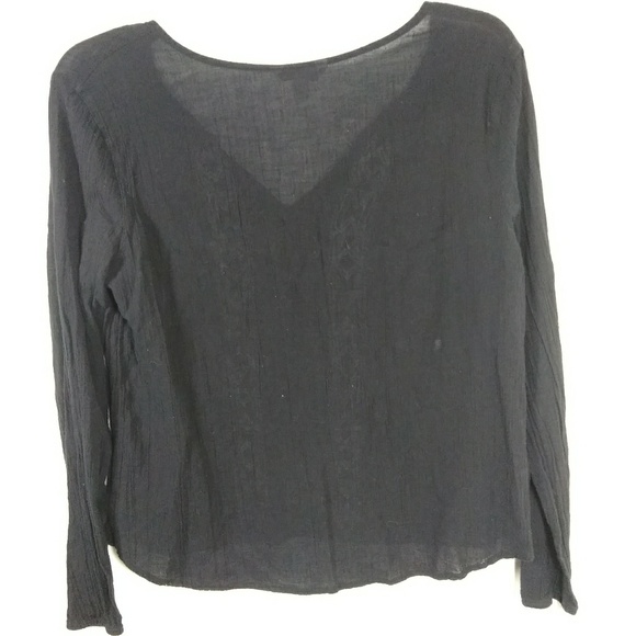 3/$30 Decree Embroidered Texture Shirt W/Tassels - Picture 5 of 5